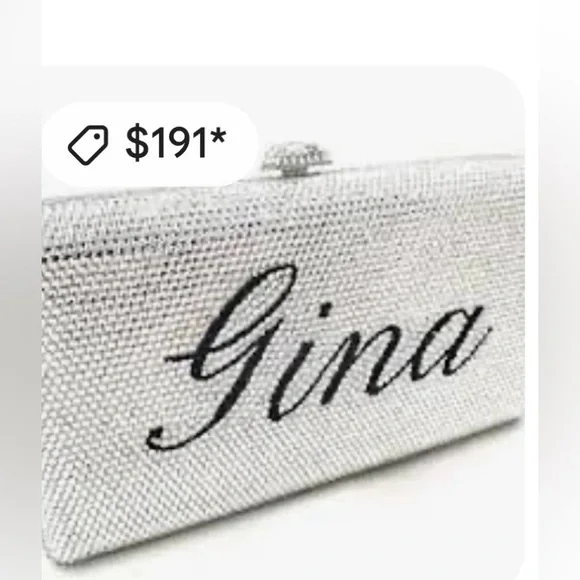 NWOT Crystal Bling Lauren Personalized Clutch / Purse - Picture 8 of 10